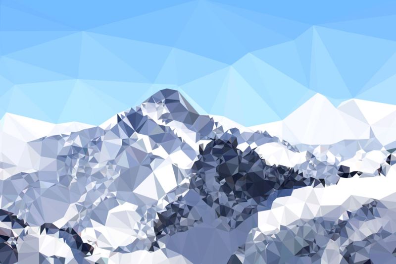 Faceted Snowy Peak
