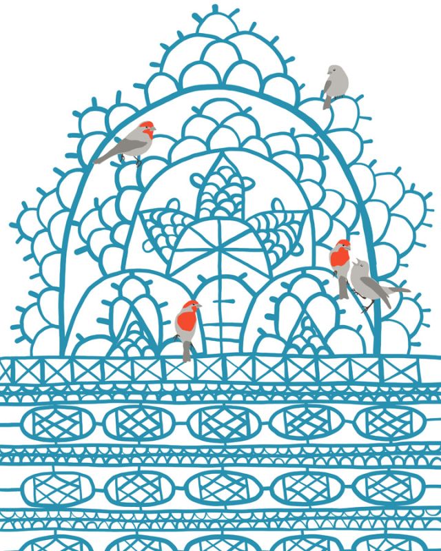 Finches In Lace