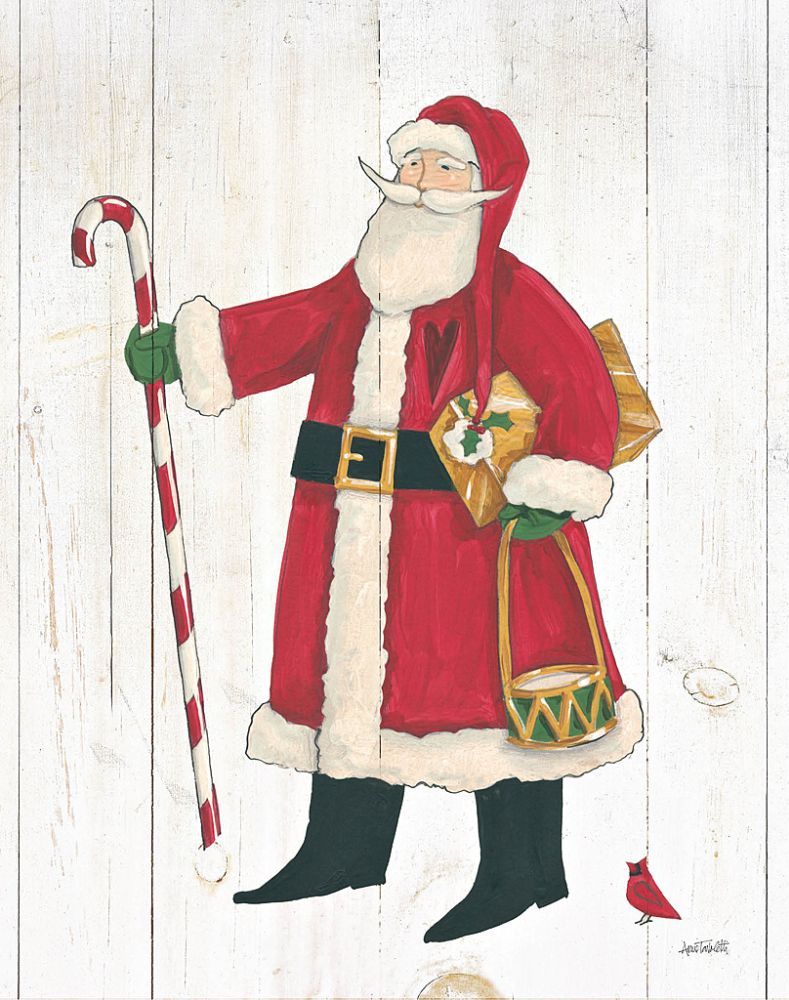 Vintage St Nick II no Words on White Wood