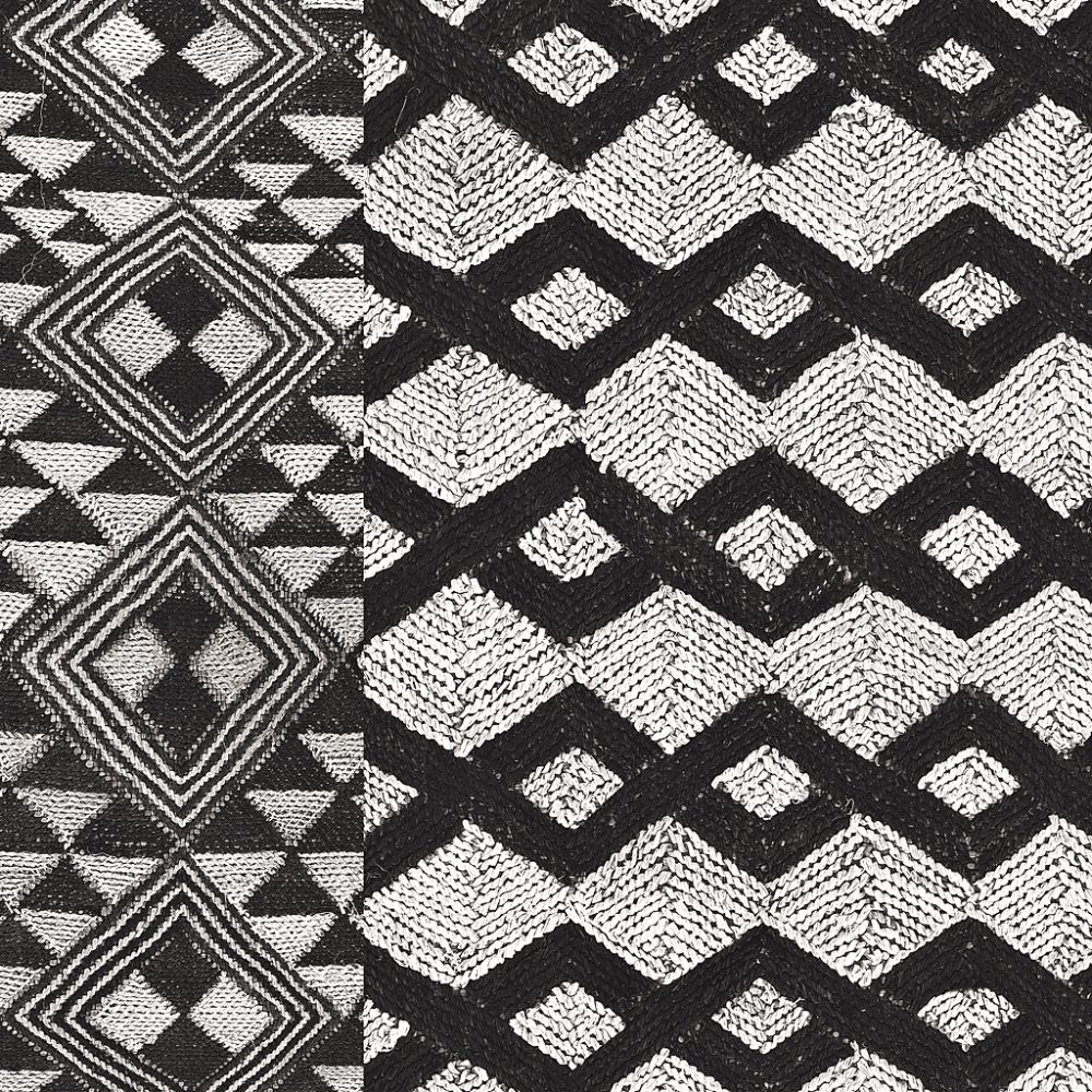 Kuba Cloth Mat I Crop BW