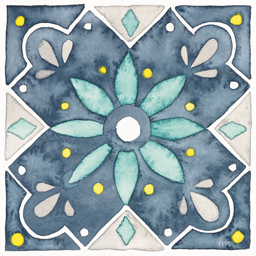 Garden Getaway Tile V Blue