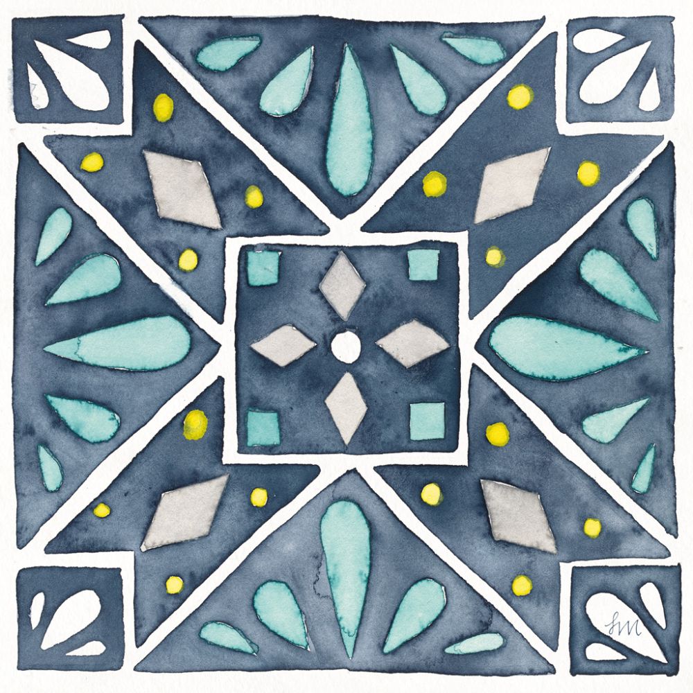Garden Getaway Tile IX Blue