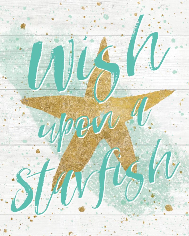 Silver Sea Life Aqua Starfish Shiplap