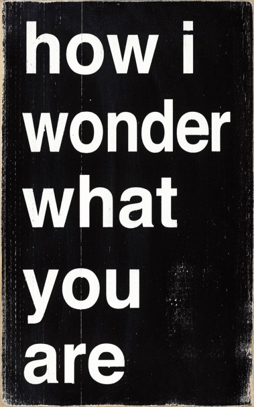 How I Wonder