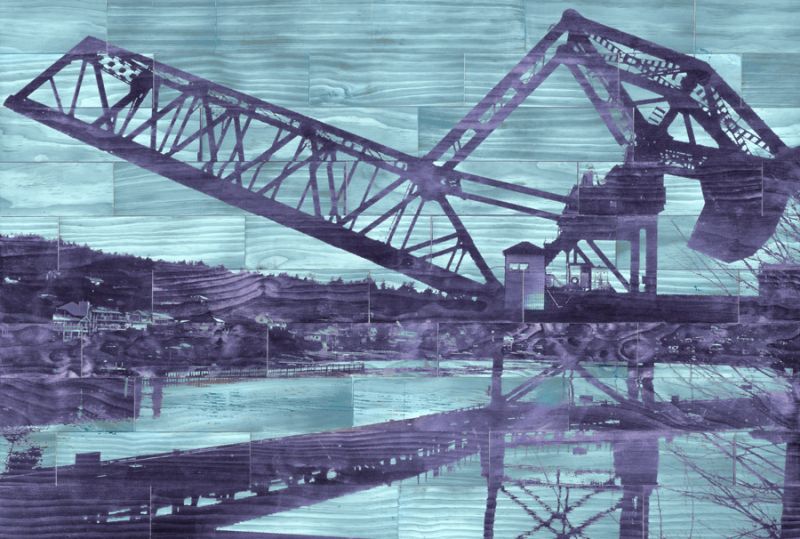 Ballard Train Trestle - Purple and Blue