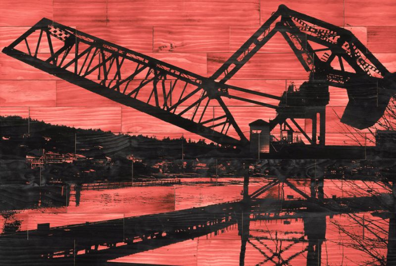 Ballard Train Trestle - Red and Black