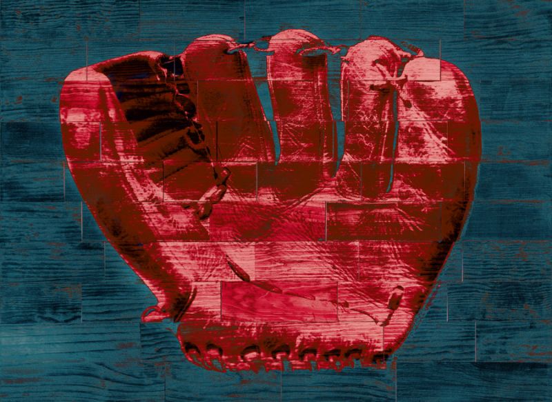 Baseball Glove - Red and Teal