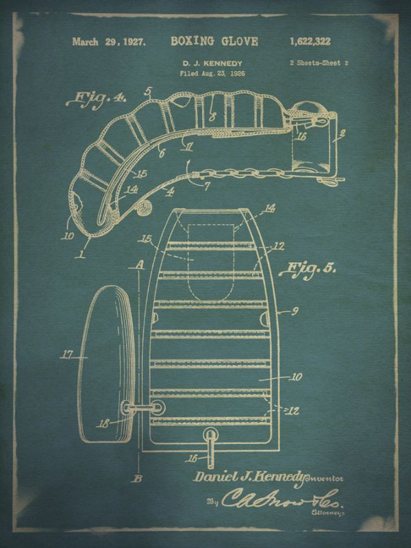 Boxing Glove Patent 2 Blue