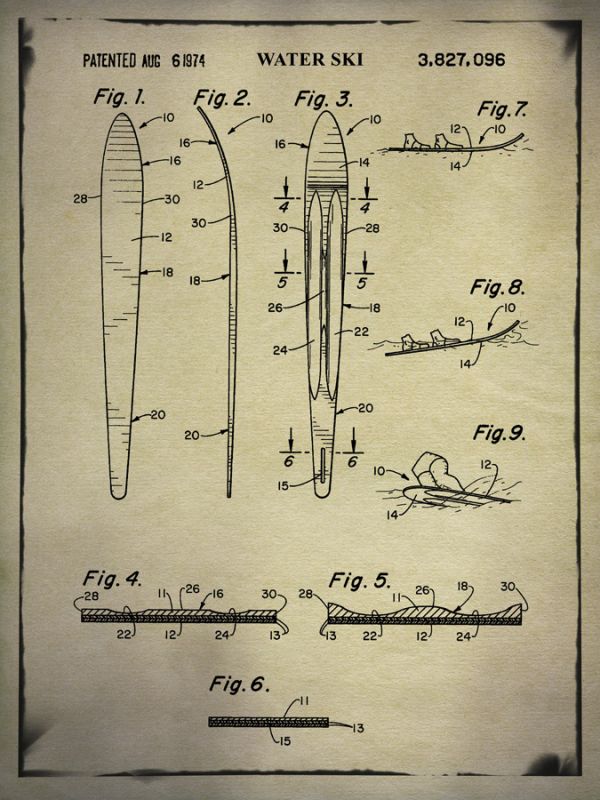 Water Ski Patent Buff