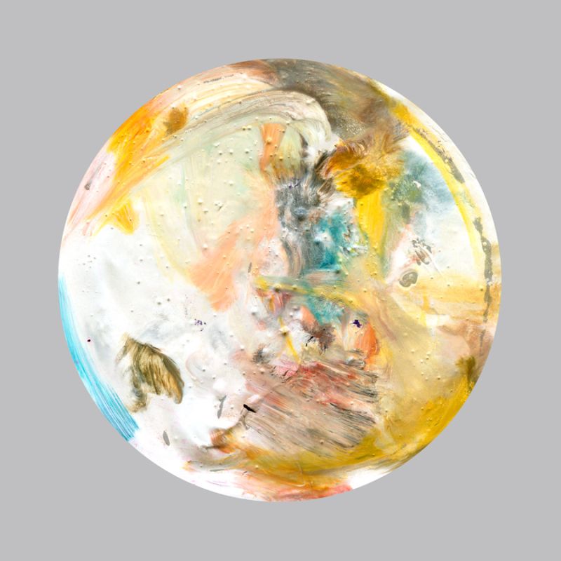 Painterly Circle on Grey A