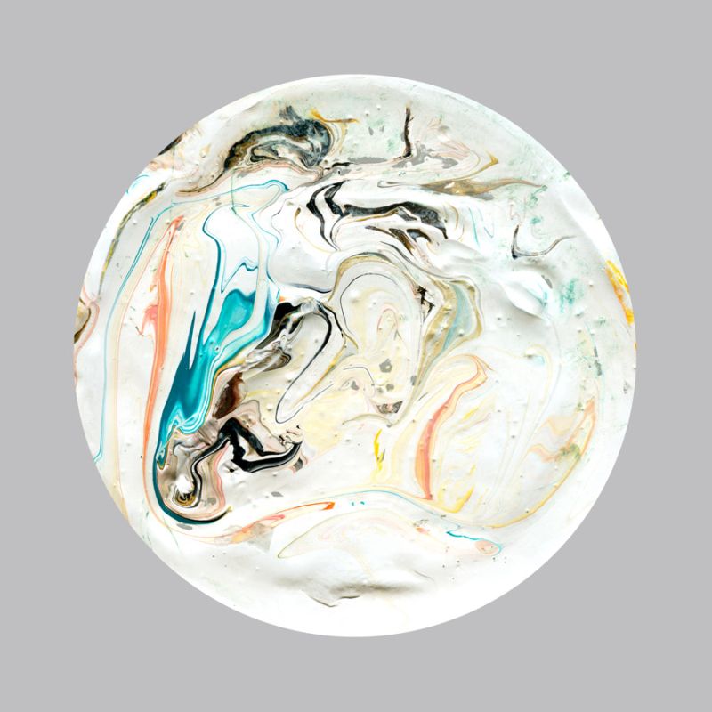 Painterly Circle on Grey B