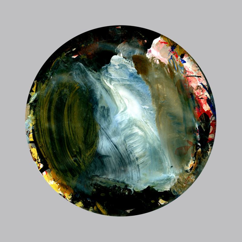 Painterly Circle on Grey F