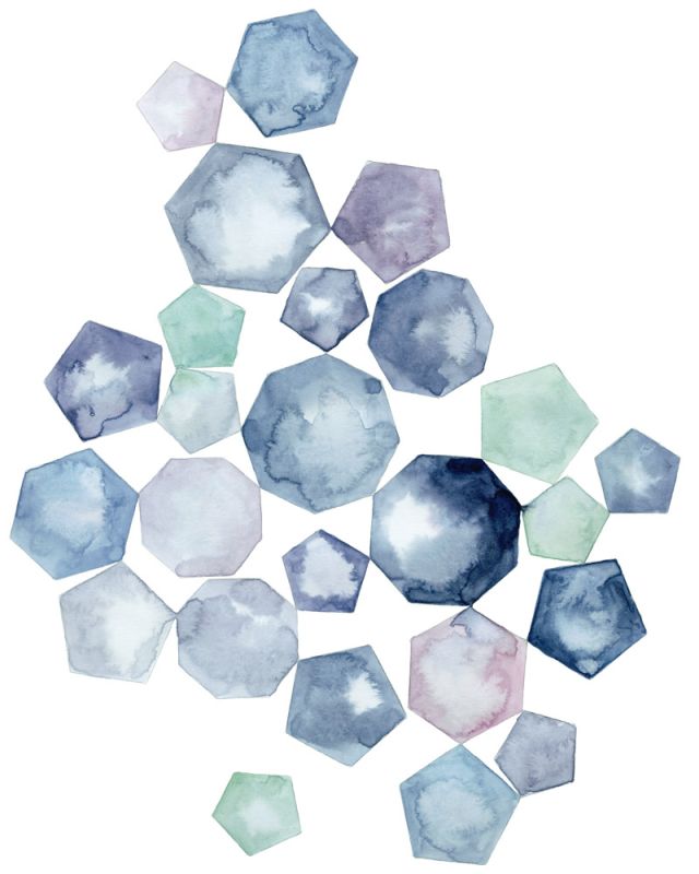 Watercolor Hexagons B