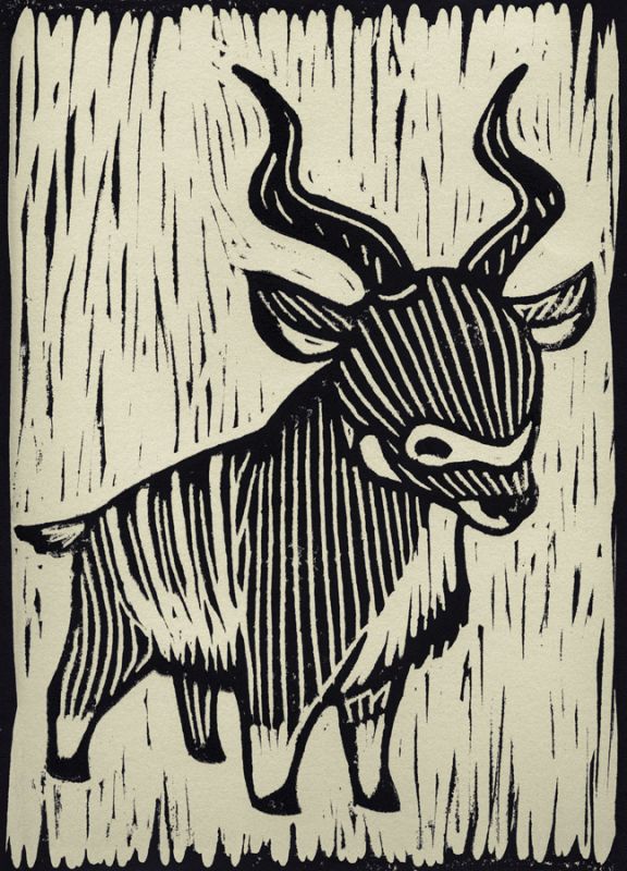 Kudu Linocut