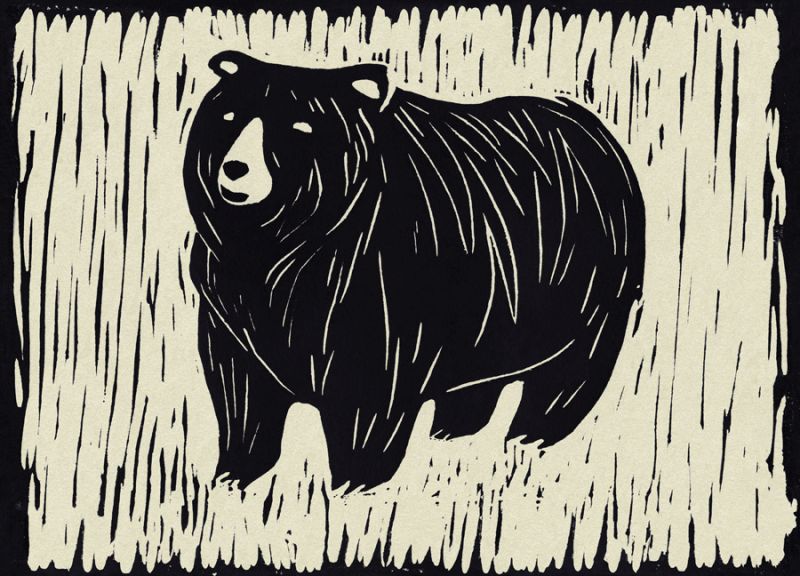 Bear Linocut
