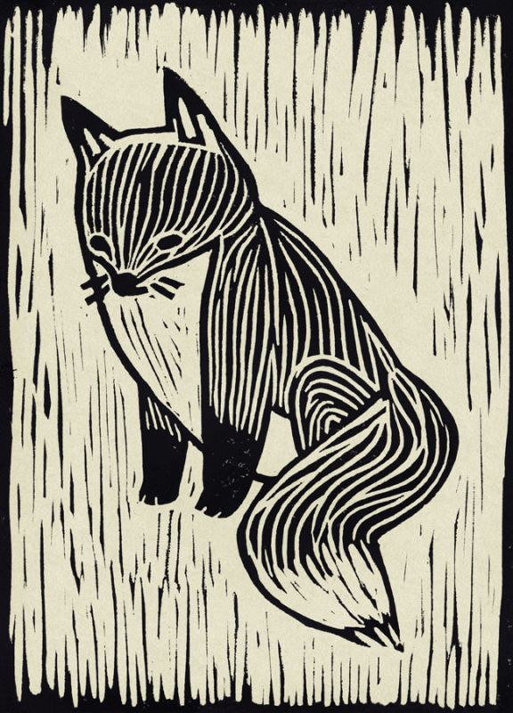 Fox Linocut