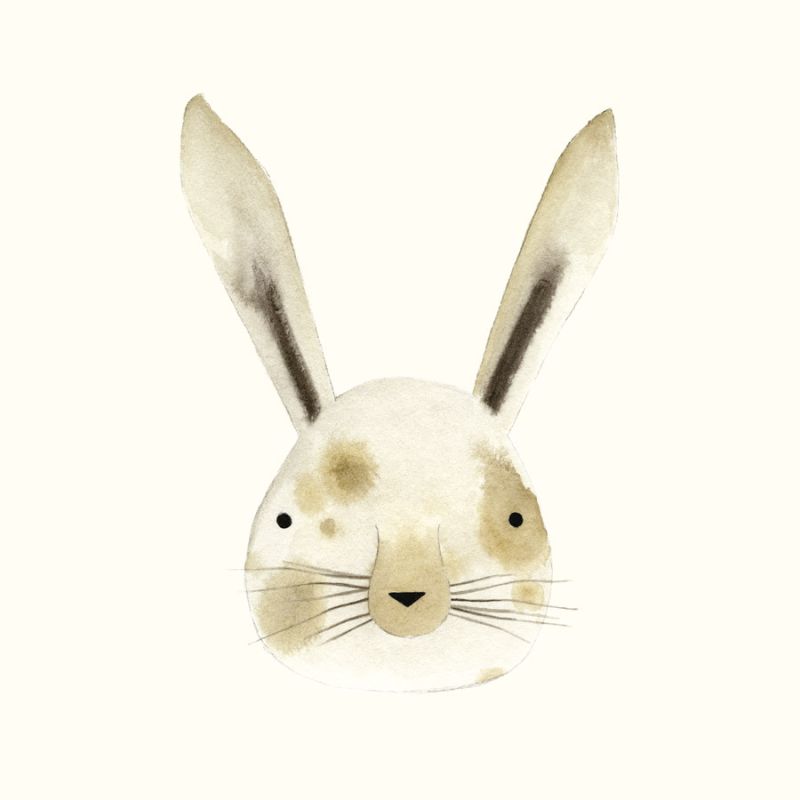 Rabbit Watercolor Face