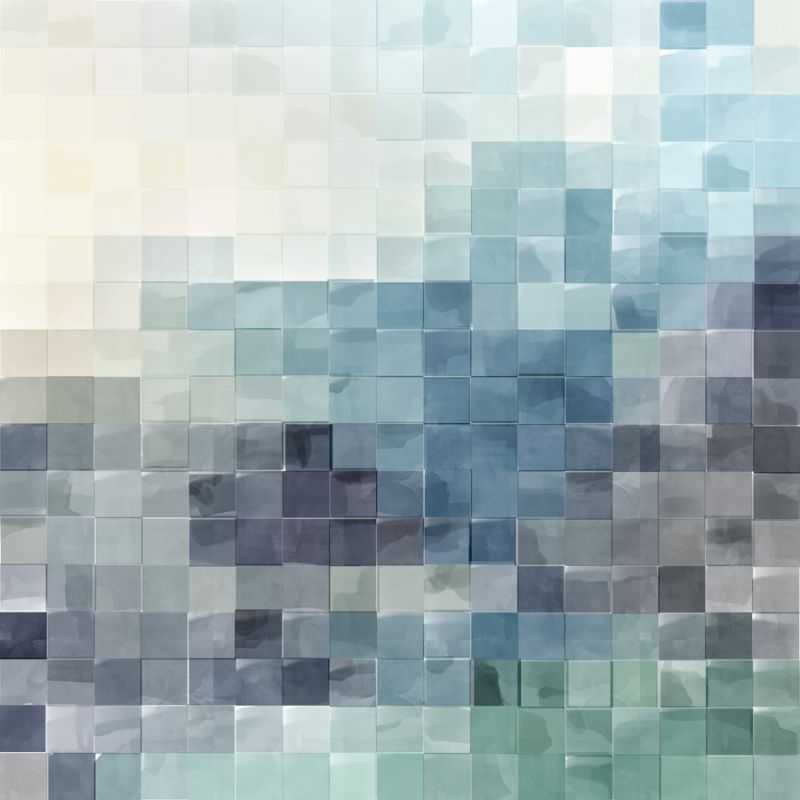 Gridded Watercolor Landscape A