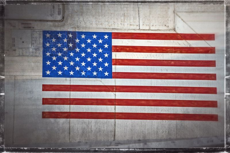 American Flag on Vintage Aircraft