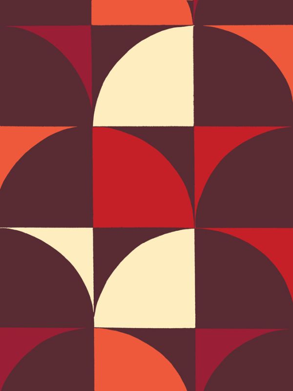 Monochrome Patterns 9 in Red
