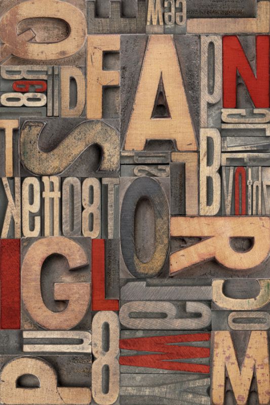 Red Letterpress A