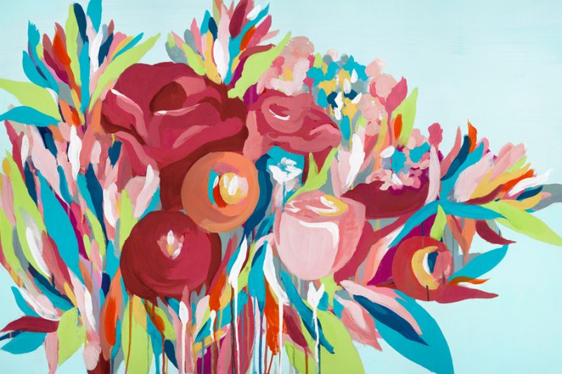 Bouquets on Blue