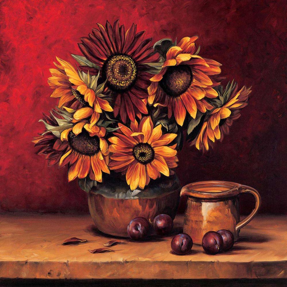 Sunflowers with Plums