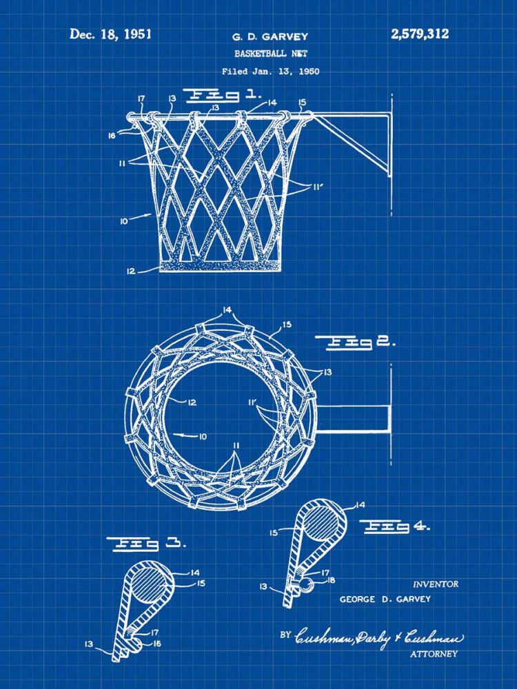 Basketball net, 1950-Blue II