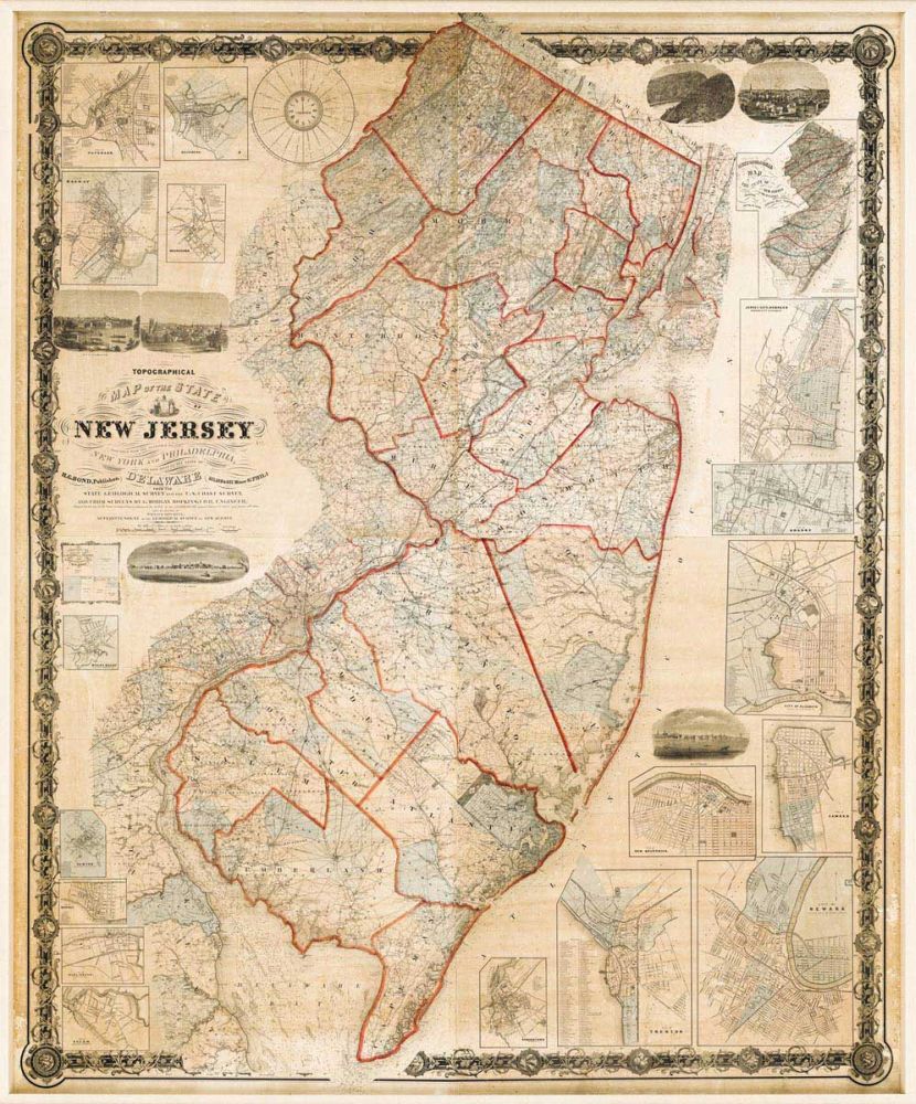 Topographical map of New Jerse