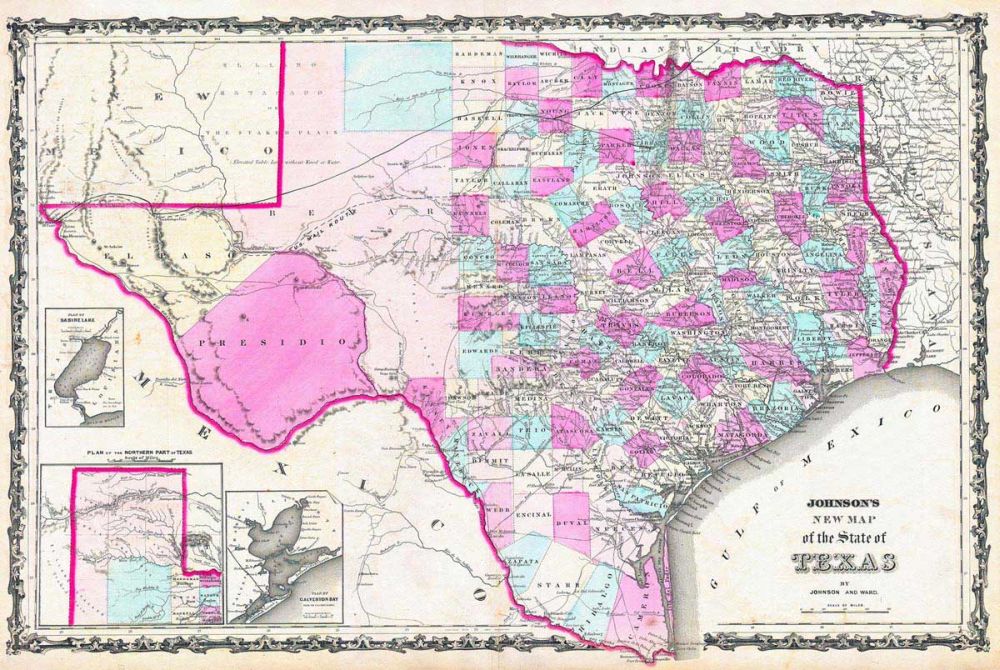 Johnson's New map of Texas