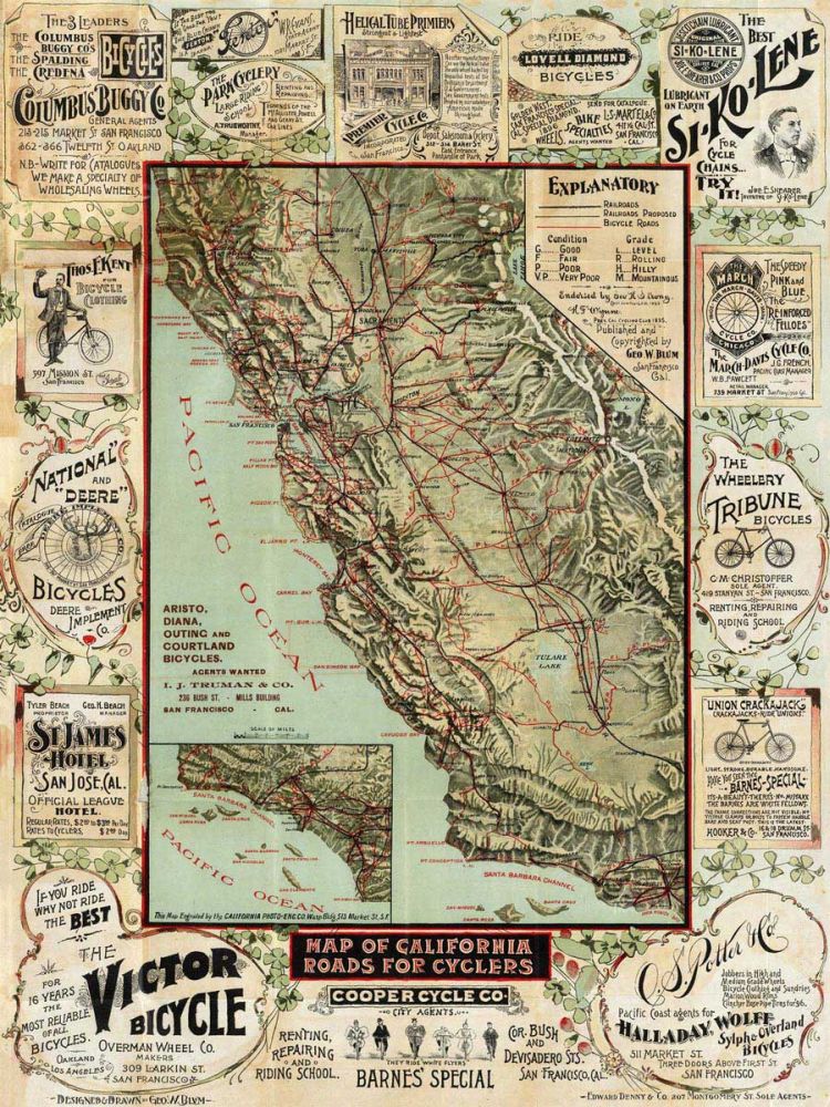 California map for Cyclers