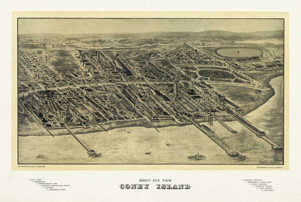 Birds eye view of Coney Island