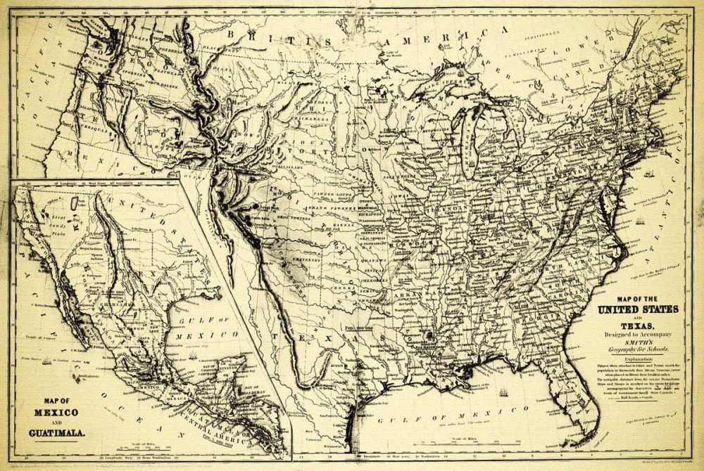 Map of Mexico and Guatimala
