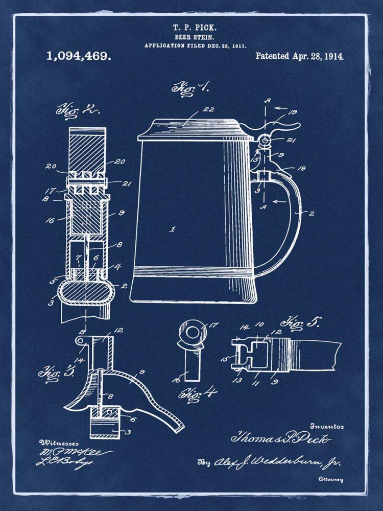Beer Stein 1914 Blue
