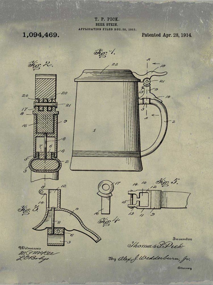Beer Stein 1914 Weathered
