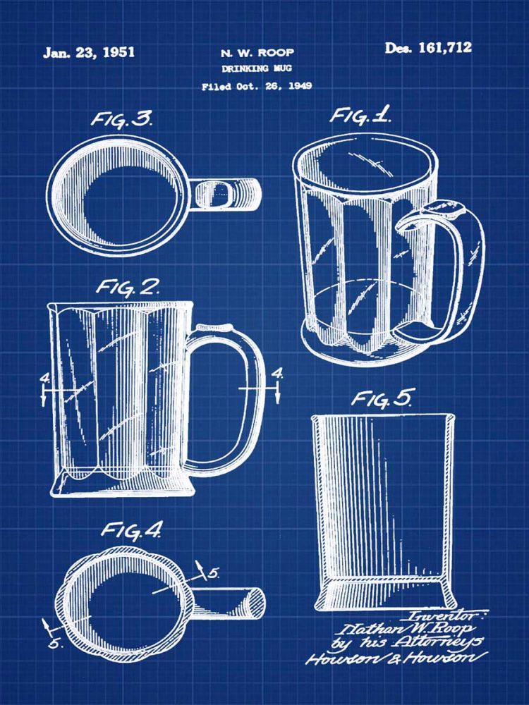Beer Mug 1951 in Blueprint
