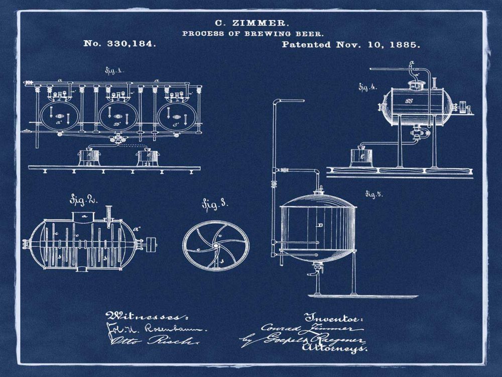Brewing Process 1885 Blue