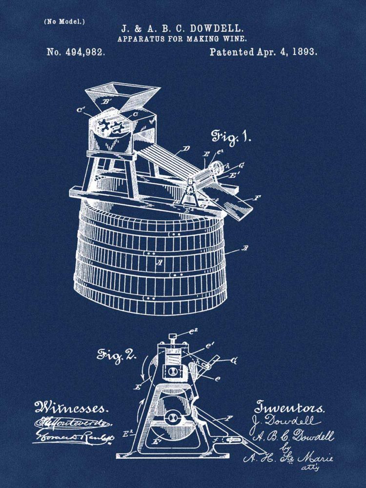 Wine Making 1893 Blue