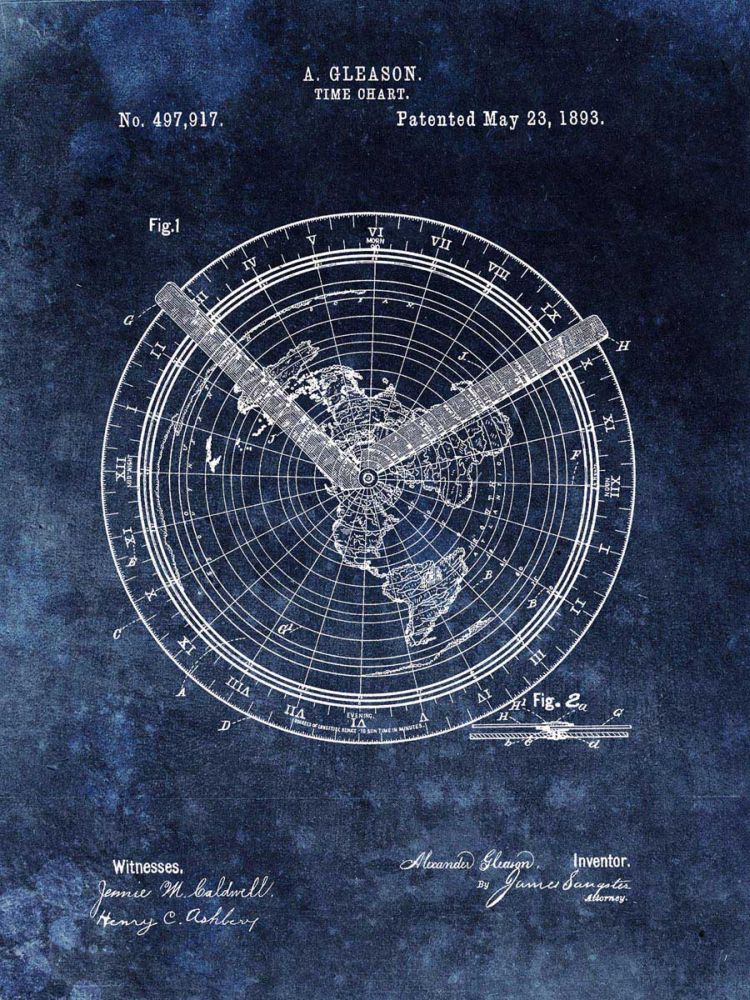 Time Chart, 1893- Blue