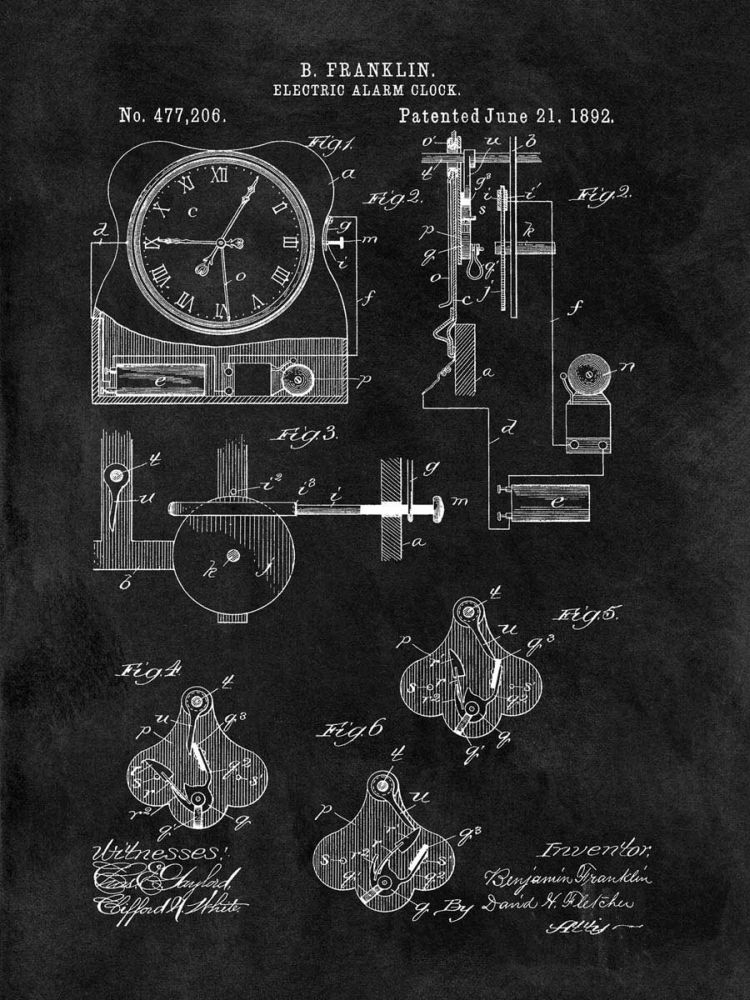 Electric Alarm Clock, 1892-Bla