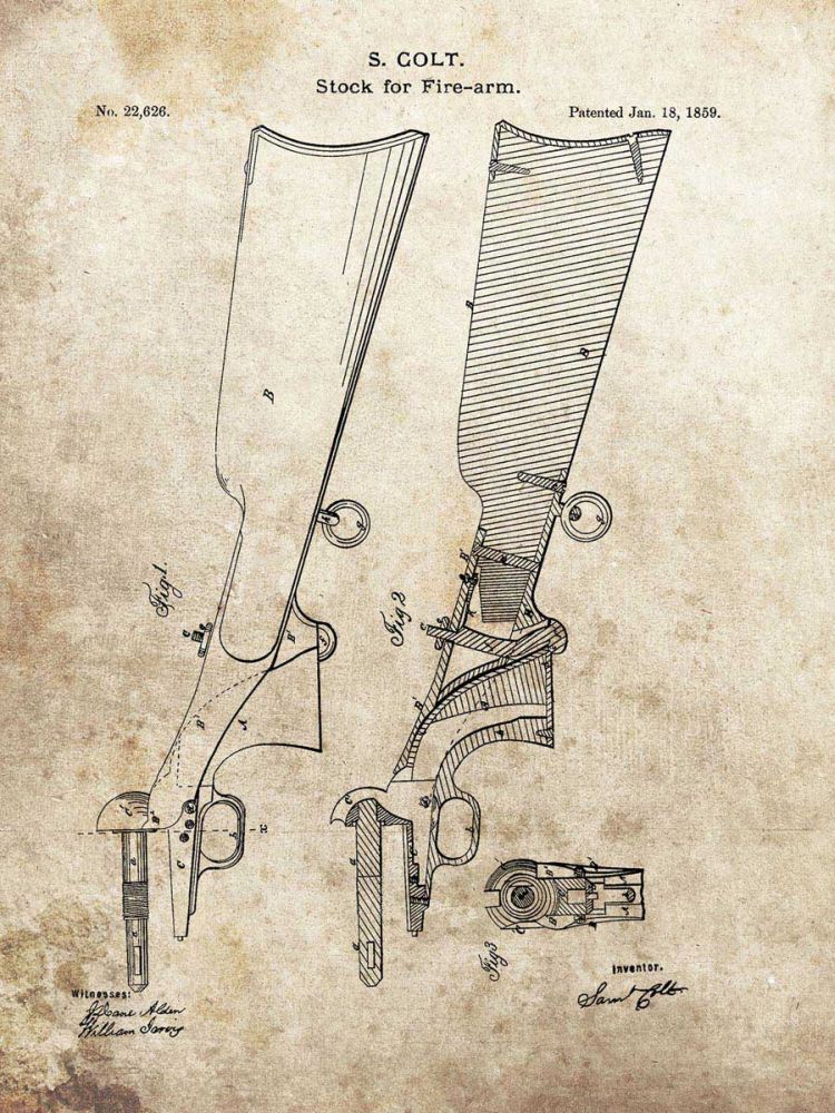 Colt Firearm Stock,1859