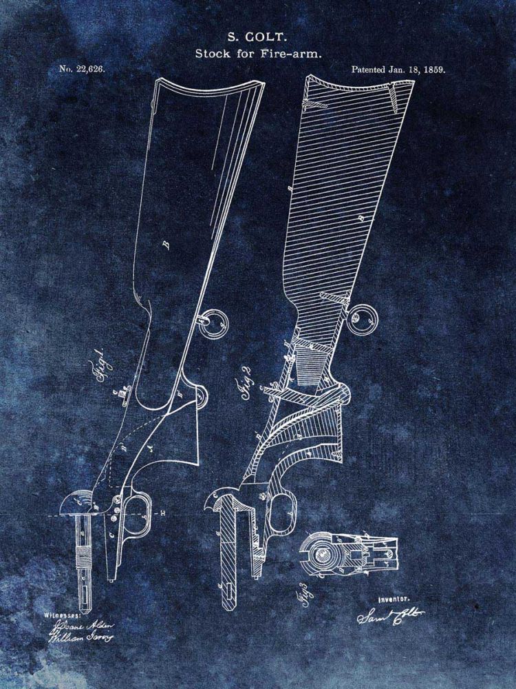 Firearm Stock,1859-Blue