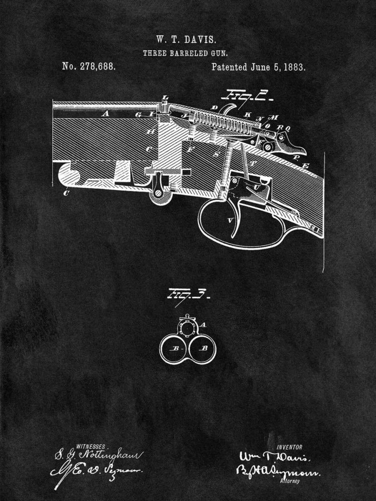 Three Barreled Gun, 1883-Black
