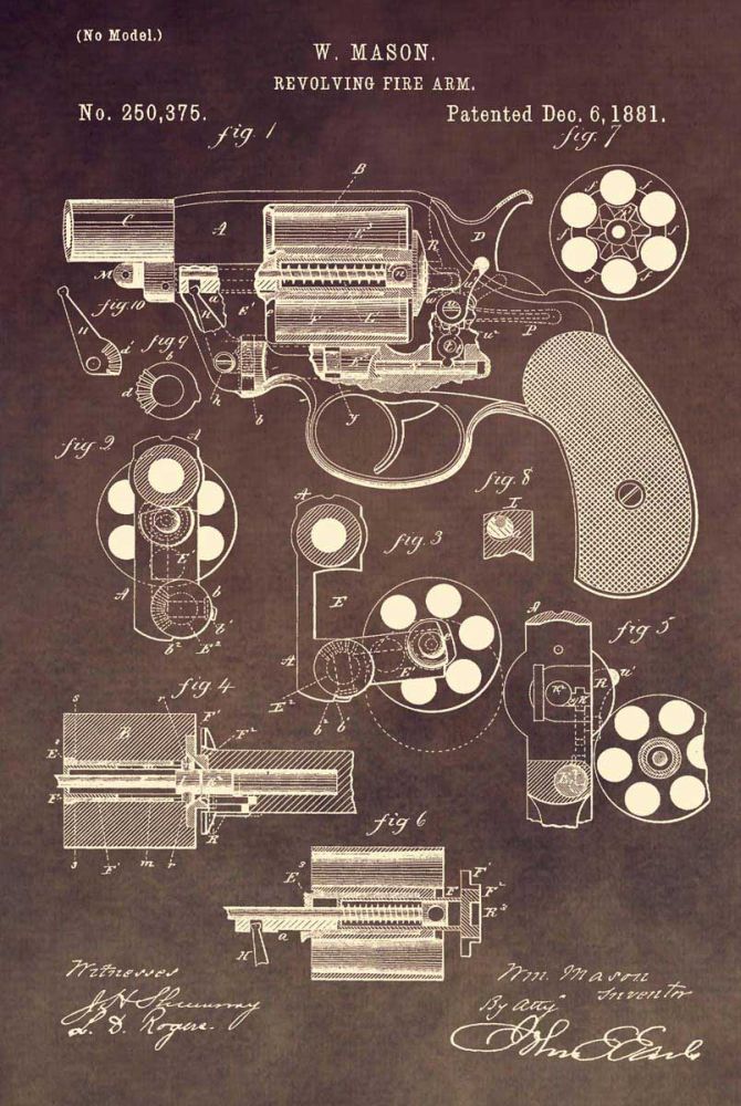Revolving Firearm, 1881-Brown