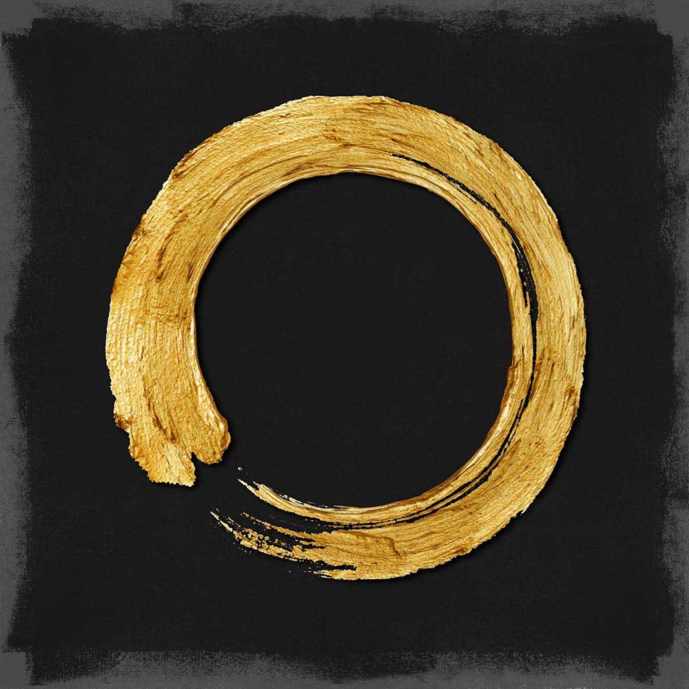 Gold Zen Circle on Black I