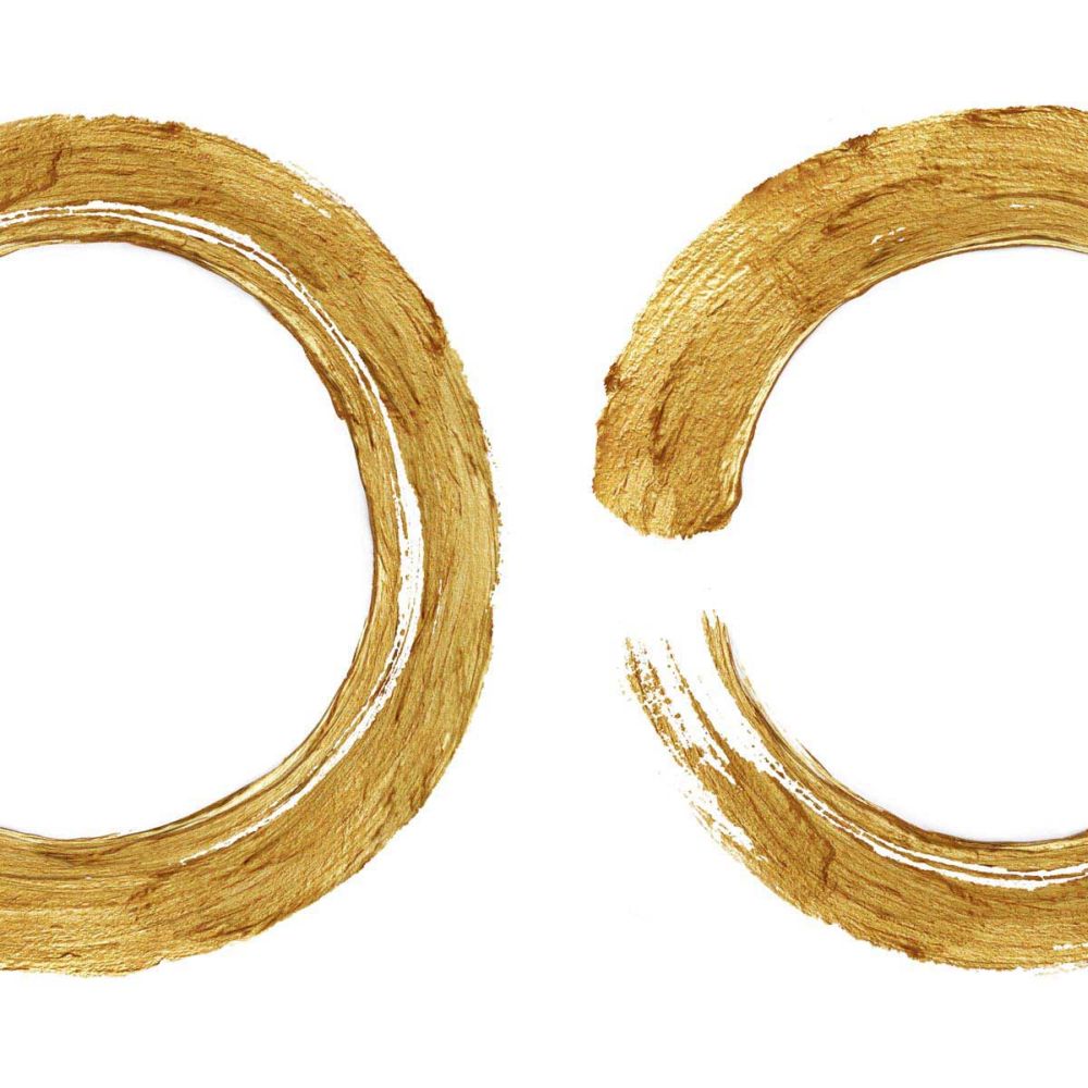 Gold Zen Circle on White II