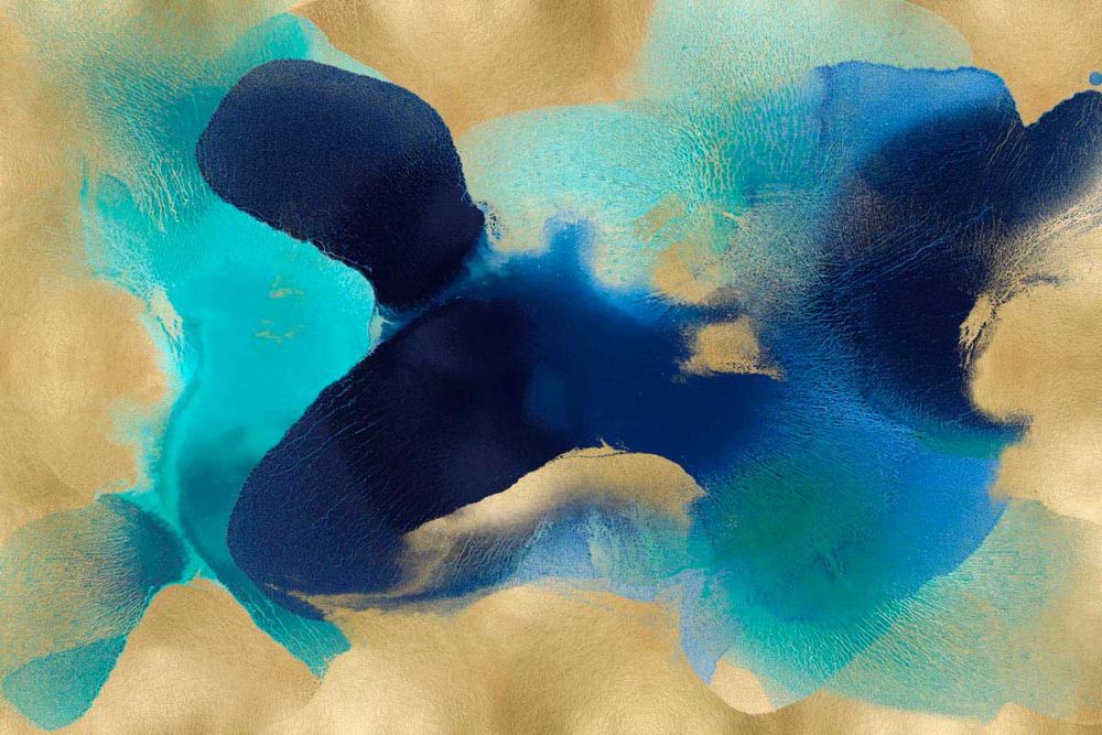Free Form Blue on Gold