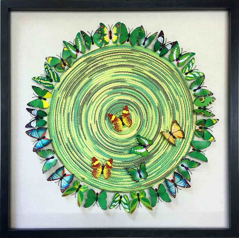 Green Papercut Butterflies