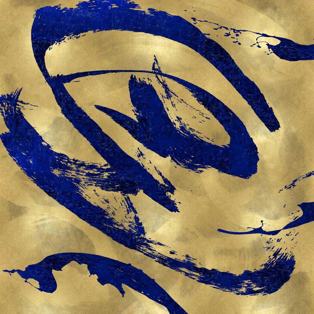 Feisty Blue on Gold