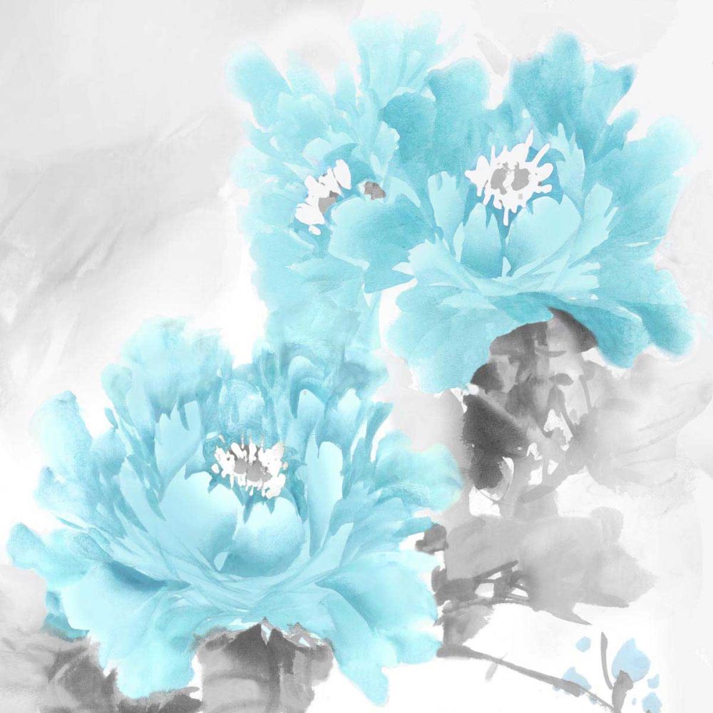 Flower Bloom in Aqua II